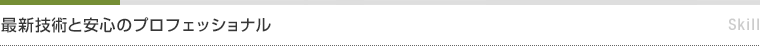 最新技術と安心のプロフェッショナル　Skill
